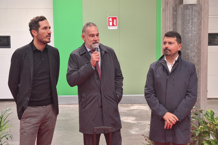 Da sinistra: Enzo Lattuca, sindaco di Cesena; Alessandro Giunchi, amministratore unico di FOR; Alessio Mammi, assessore regionale all’Agricoltura e Agroalimentare